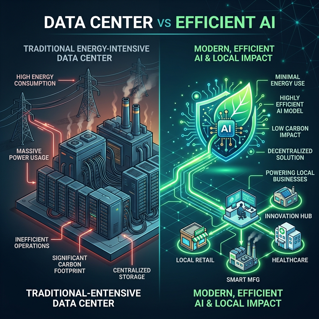 Diagram showing efficient AI impact